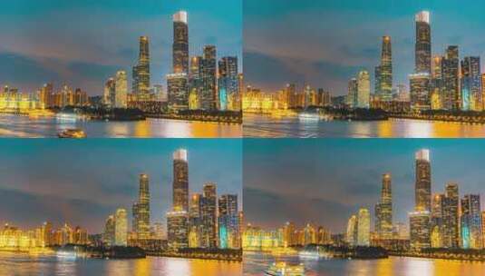 8K实拍广州国际金融中心夜景商务建筑高清在线视频素材下载