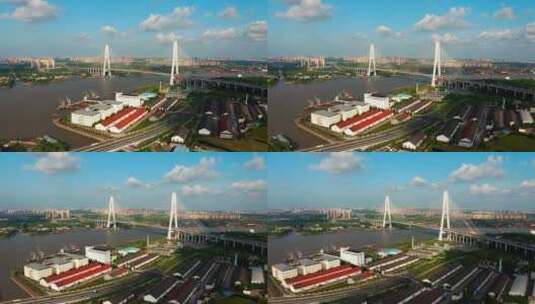黄浦江上的大桥高清在线视频素材下载