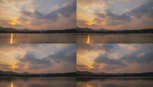 西湖夕阳美景高清在线视频素材下载