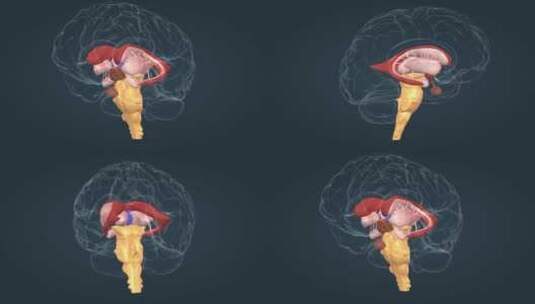 医学动画人体器官大脑中枢神经全息三维动画高清在线视频素材下载