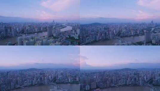 广州城市天空积云晚霞航拍全景高清在线视频素材下载