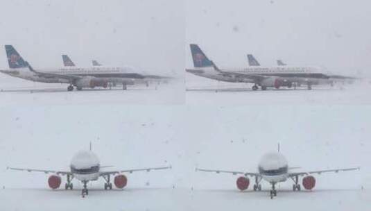 机场大雪 冬天机场 机场暴雪高清在线视频素材下载