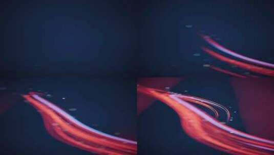 抽象流动的霓虹线条3D渲染高清在线视频素材下载