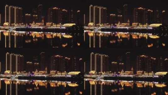 长沙河西江景房夜景-渔人码头高清在线视频素材下载