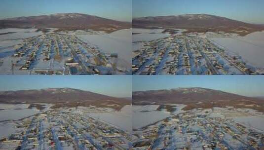 冬天山区村庄高清在线视频素材下载