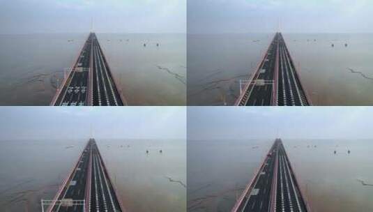 嘉兴海盐县杭州湾跨海大桥航拍4K高清在线视频素材下载