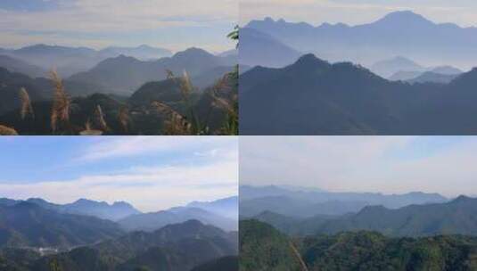 清晨晨曦高山蓝天峻岭山峦空镜高清在线视频素材下载