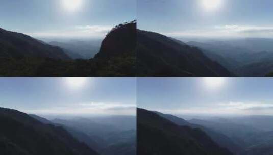 日出 山顶 群山 航拍 云海 雾高清在线视频素材下载