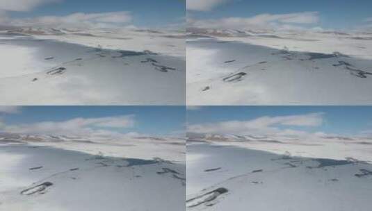 航拍雪后高原绝美风光高清在线视频素材下载