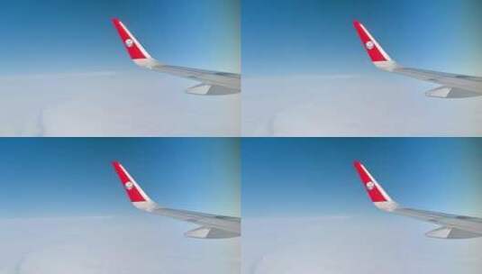 民航客机高空视角：穿越云海高清在线视频素材下载