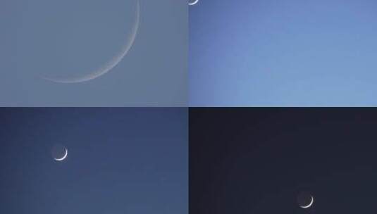 月亮月牙月球特写延时高清在线视频素材下载