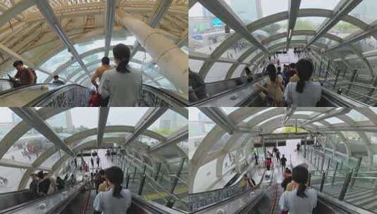 深圳北站电梯高清在线视频素材下载