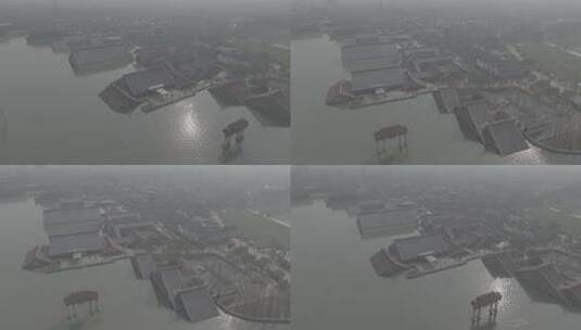 上海遗址航拍上海发源老建筑风景广富林塔高清在线视频素材下载