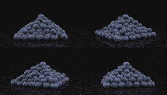 蓝莓实拍4K升格高速微距商业棚拍高清在线视频素材下载