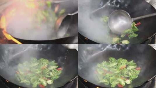 炒青椒 中式烹饪高清在线视频素材下载