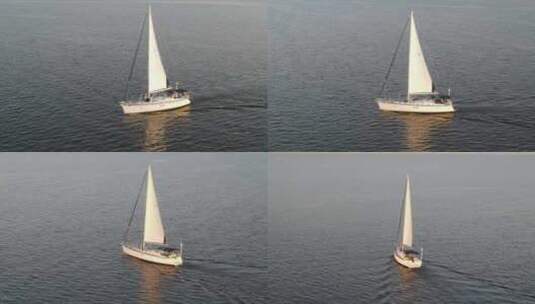 海上航行的帆船高清在线视频素材下载