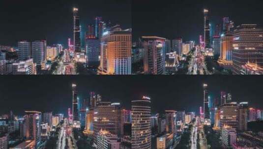 南宁民族大道城市夜景延时高清在线视频素材下载
