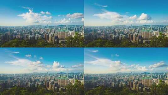 深圳南山公园拍摄的深圳高楼大厦的延时视频高清在线视频素材下载