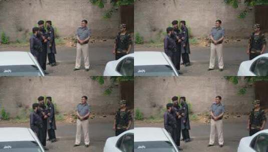 巴基斯坦警察交谈地拍高清在线视频素材下载