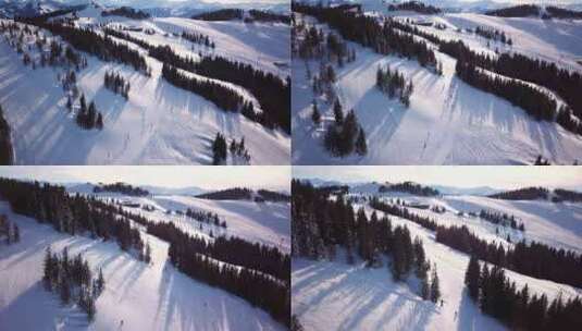 滑雪场航拍高清在线视频素材下载