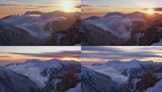 延时拍摄大山中的云雾高清在线视频素材下载