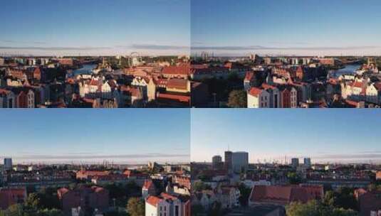 晴天波兰格但斯克老城的美丽建筑高清在线视频素材下载