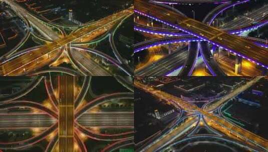 苏州太湖立交桥夜景高清在线视频素材下载