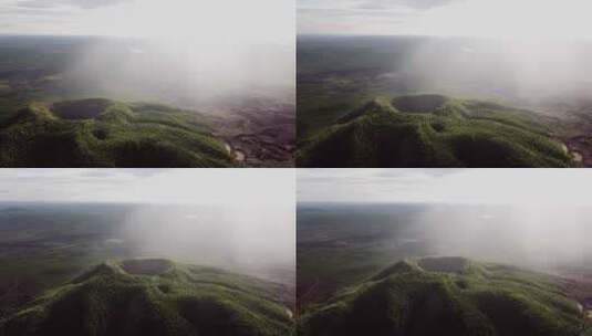 火山口航拍 五大连池火山群航拍 东北火山群高清在线视频素材下载