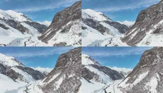 航拍雪山美景高清在线视频素材下载