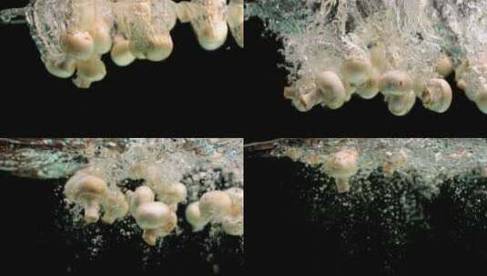 蘑菇落水漂浮高清在线视频素材下载