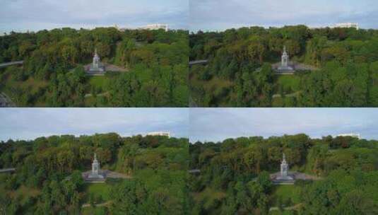 Volodymyr山上的Volodymyr Velykyi无人机鸟瞰纪念碑高清在线视频素材下载