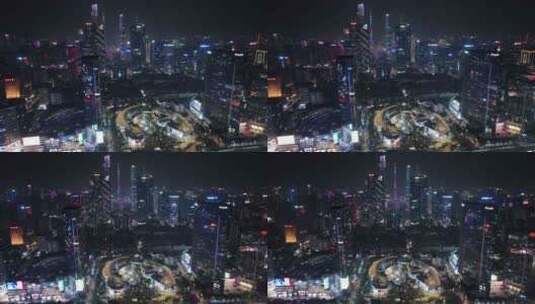 广州中轴线夜景航拍城市夜晚建筑灯光风光高清在线视频素材下载