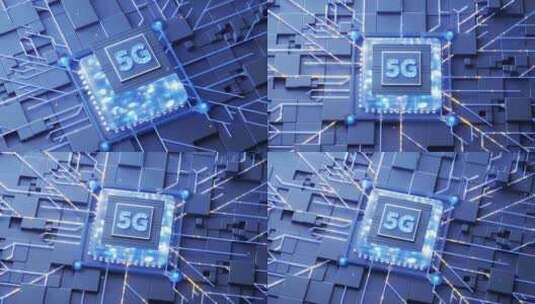 5G高科技芯片电路旋转高清在线视频素材下载