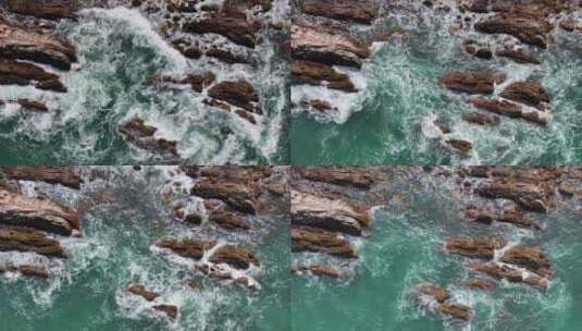 深圳杨梅坑礁石海岸高清在线视频素材下载