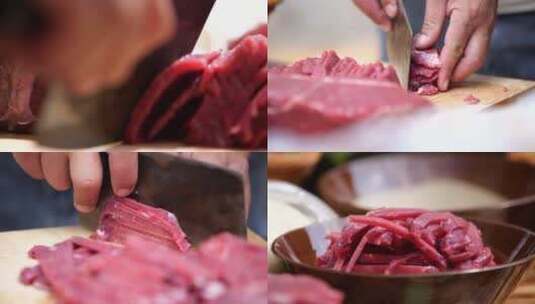农业美食牛肉切牛肉高清在线视频素材下载