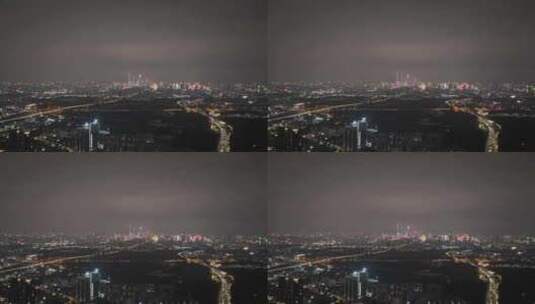 海珠区航拍广州天际线夜景高清在线视频素材下载