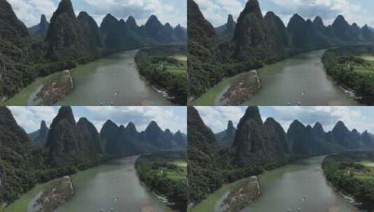 桂林山水延时航拍高清在线视频素材下载
