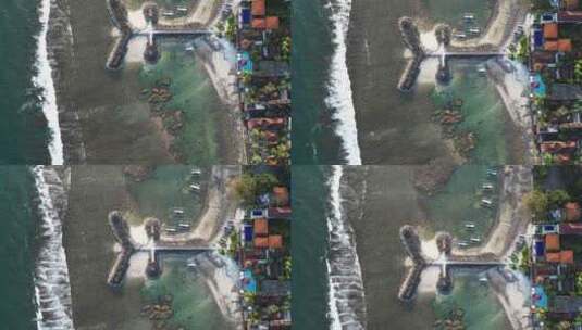 印度尼西亚巴厘岛坎迪·达萨海滩的自上而下高清在线视频素材下载