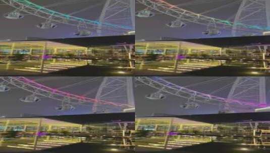 福建厦门海上世界摩天轮夜景高清在线视频素材下载