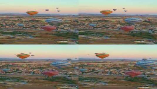 垂直视频在这个空中视频中，卡帕多西亚上空高清在线视频素材下载