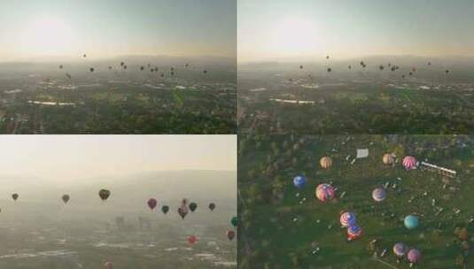 热气球多彩气球浪漫唯美漂浮高清在线视频素材下载