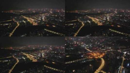 广州海珠区夜景航拍高清在线视频素材下载