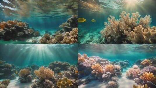 海洋珊瑚海底高清在线视频素材下载