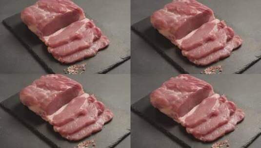 新鲜的瘦肉猪肉高清在线视频素材下载
