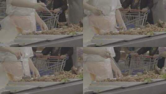 超市工作人员整理菜品高清在线视频素材下载