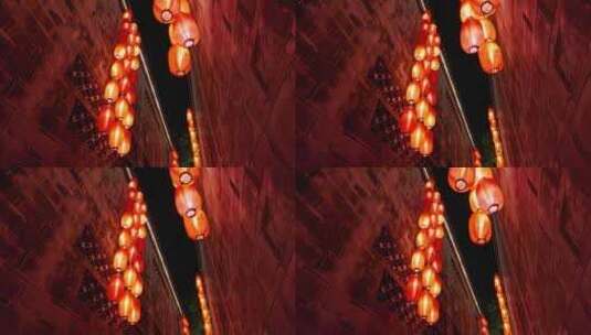成都锦里古街巷子红灯笼实时高清在线视频素材下载