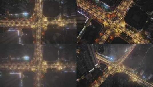 城市夜景交通航拍高清在线视频素材下载