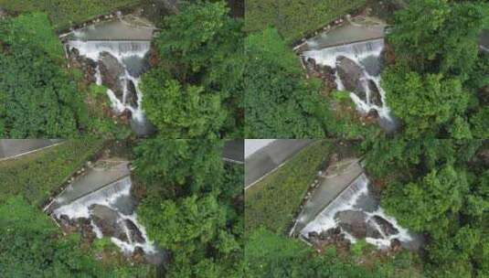 广东东莞：连日降雨 景区瀑布流水潺潺高清在线视频素材下载