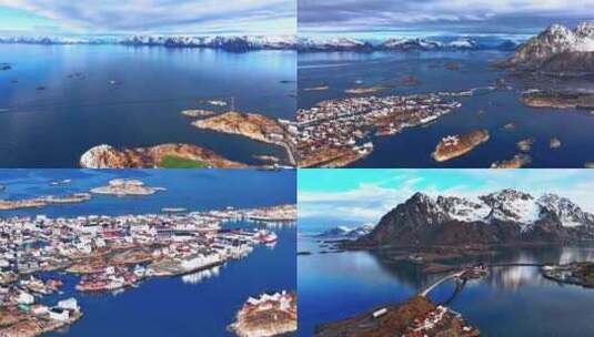 4K延时航拍挪威亨宁斯维尔最美风景高清在线视频素材下载