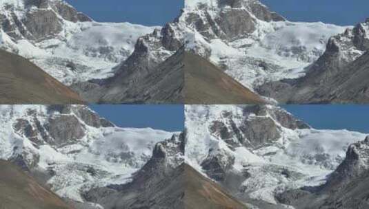 长焦下的西藏念青唐古拉山脉雪山山峰景观高清在线视频素材下载